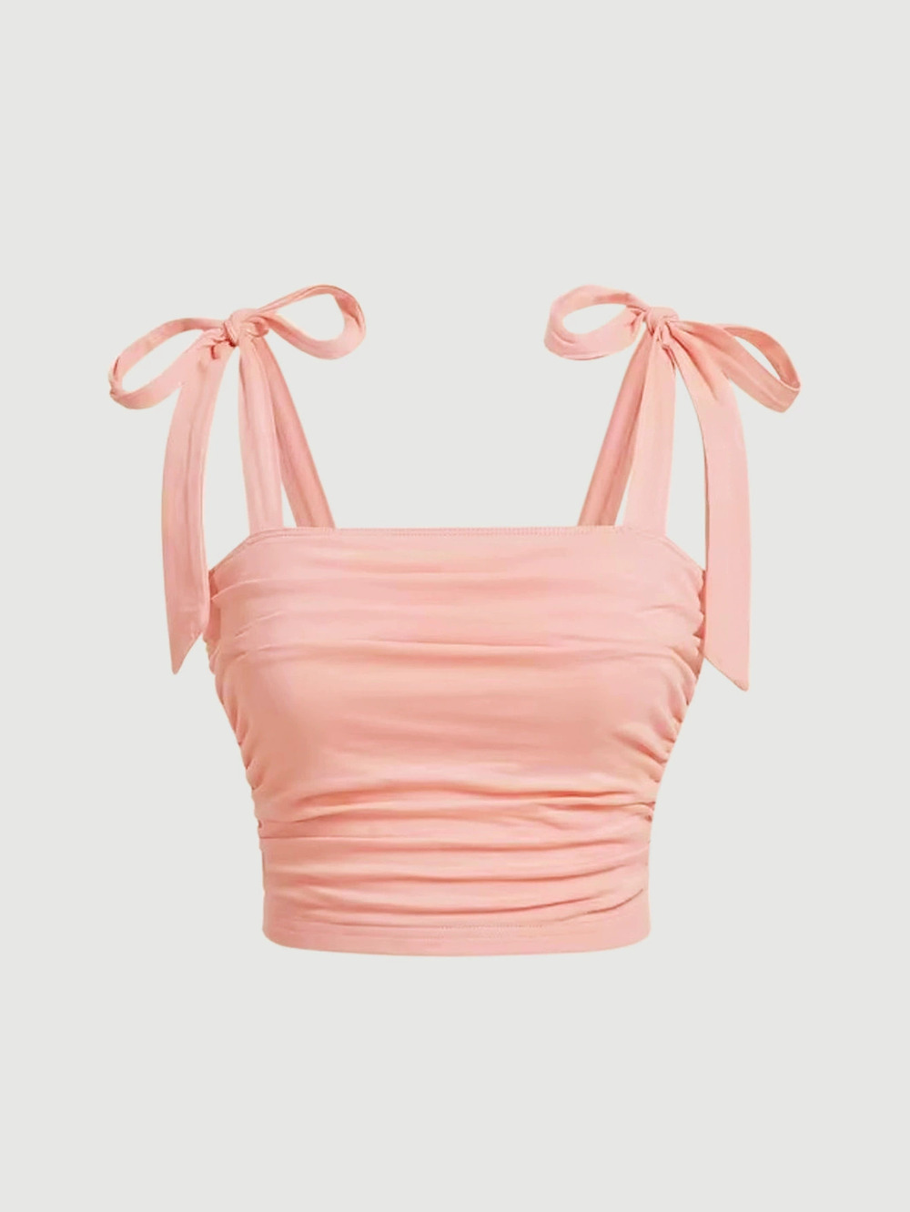 ZARA Pink Sweet Bow Tie Ruffle Fitted Short Halter Crop Top